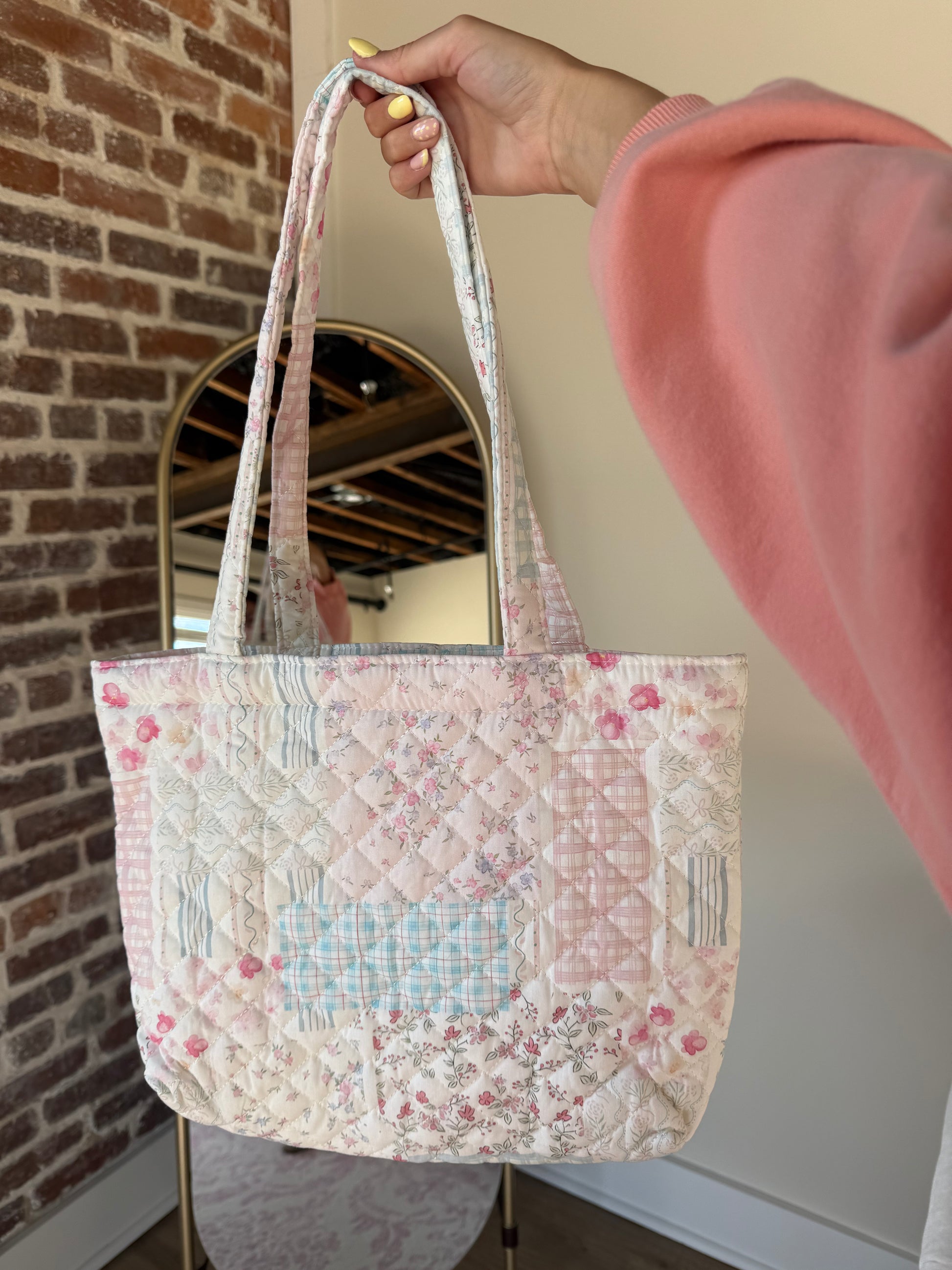 Pastel Patchwork Quilted Tote