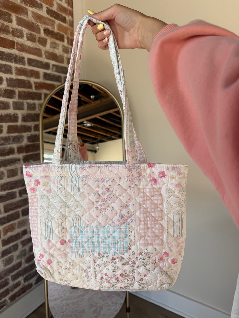 Pastel Patchwork Quilted Tote