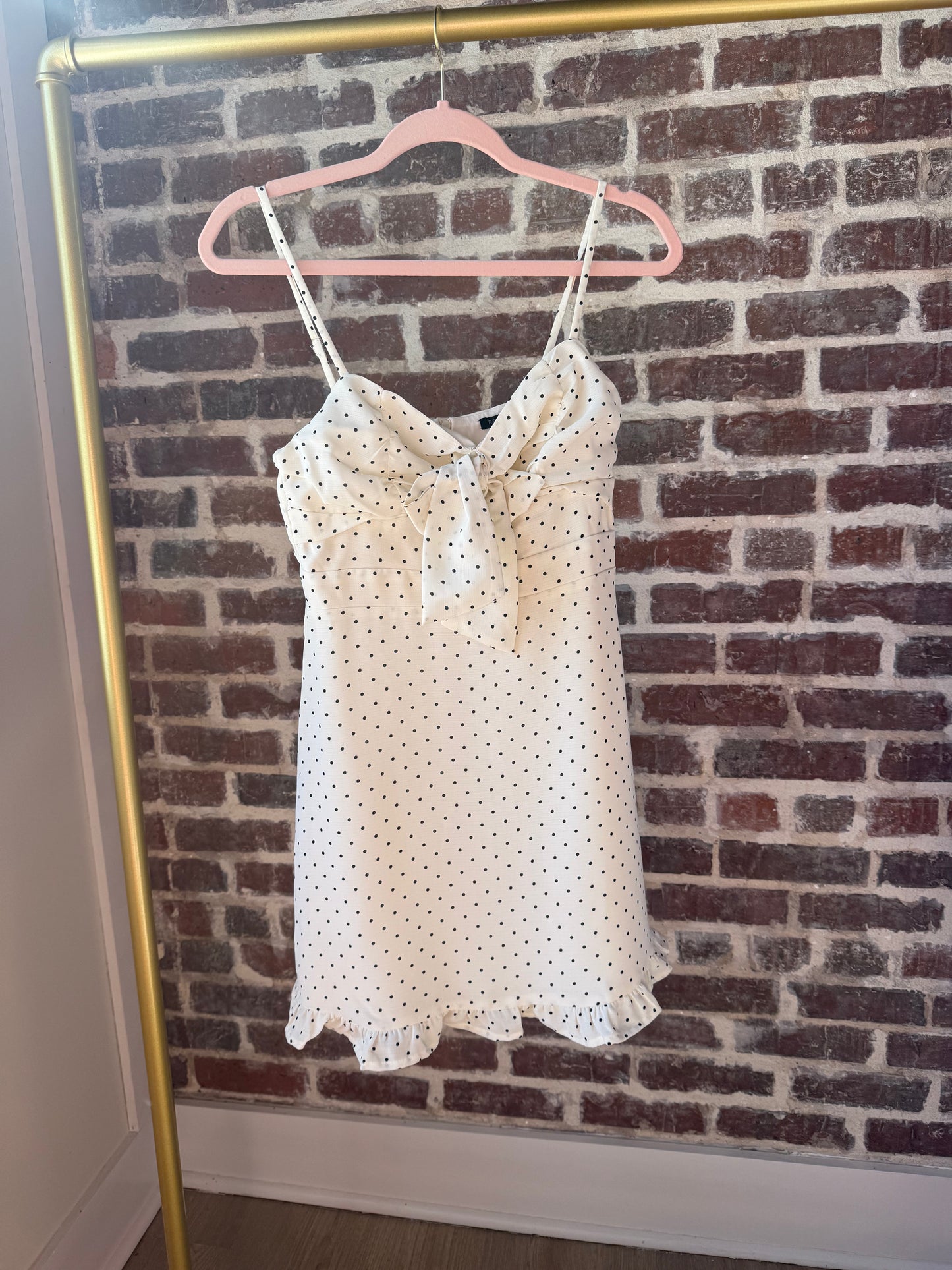 Caroline Polka Dot Dress: Cream/Black