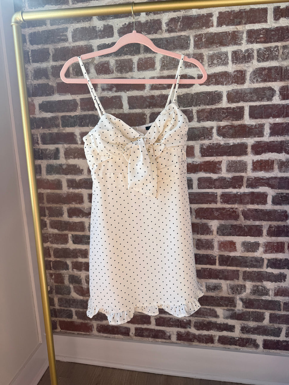 Caroline Polka Dot Dress: Cream/Black