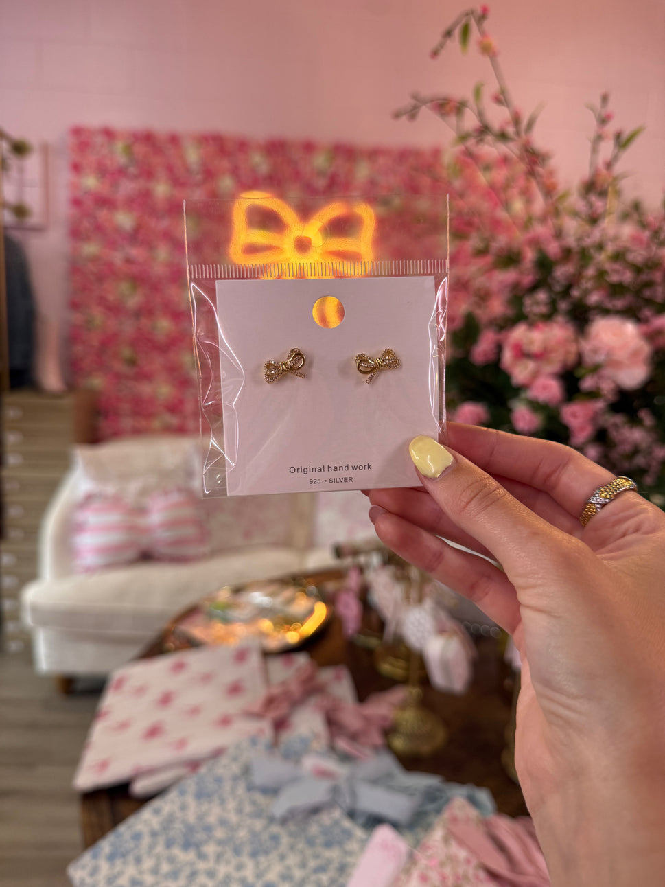 Cubic Zirconia Knot Bow Stud Earrings