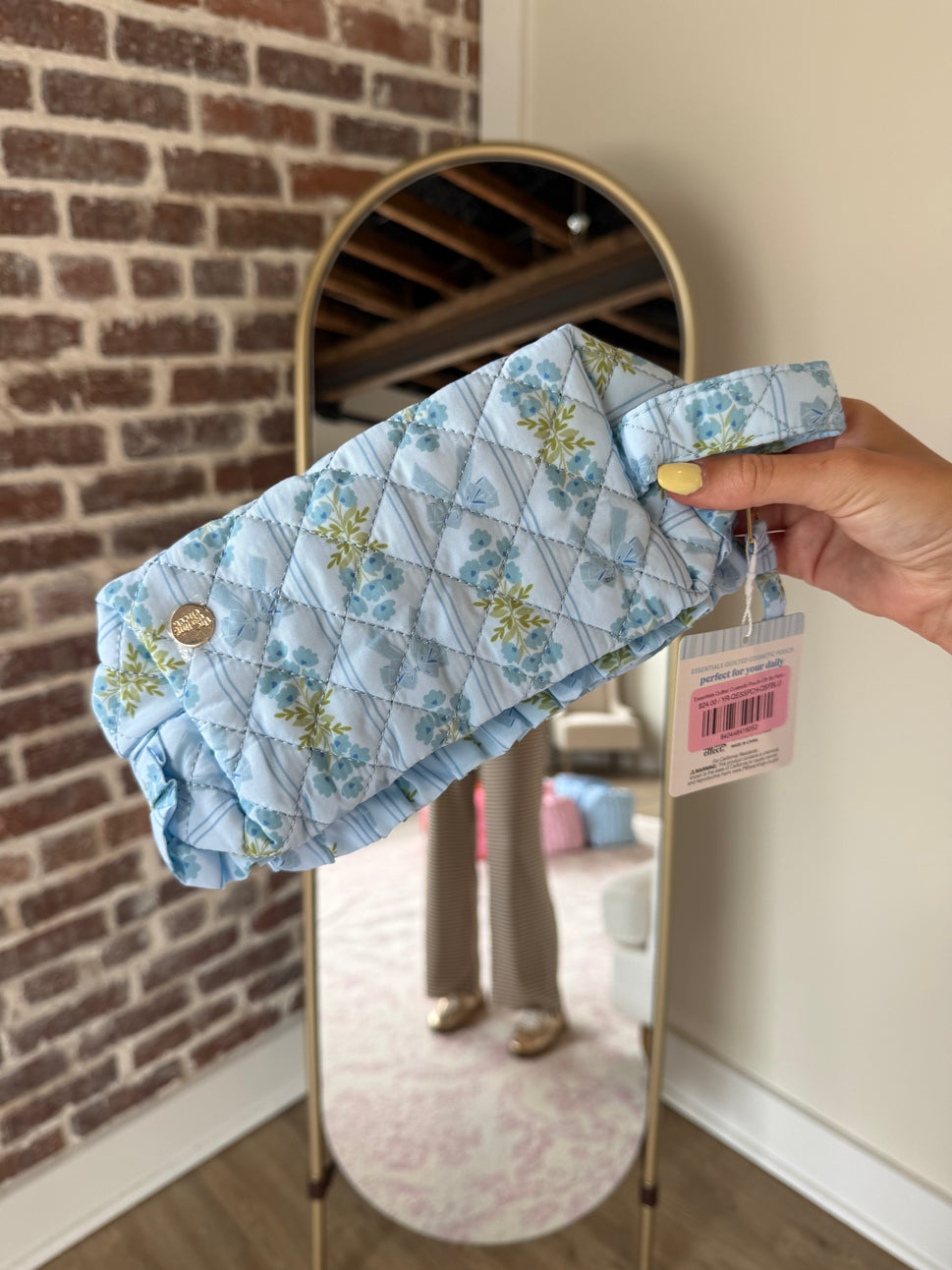 Essentials Quilted Cosmetic Pouch–Oh So Fancy Blue