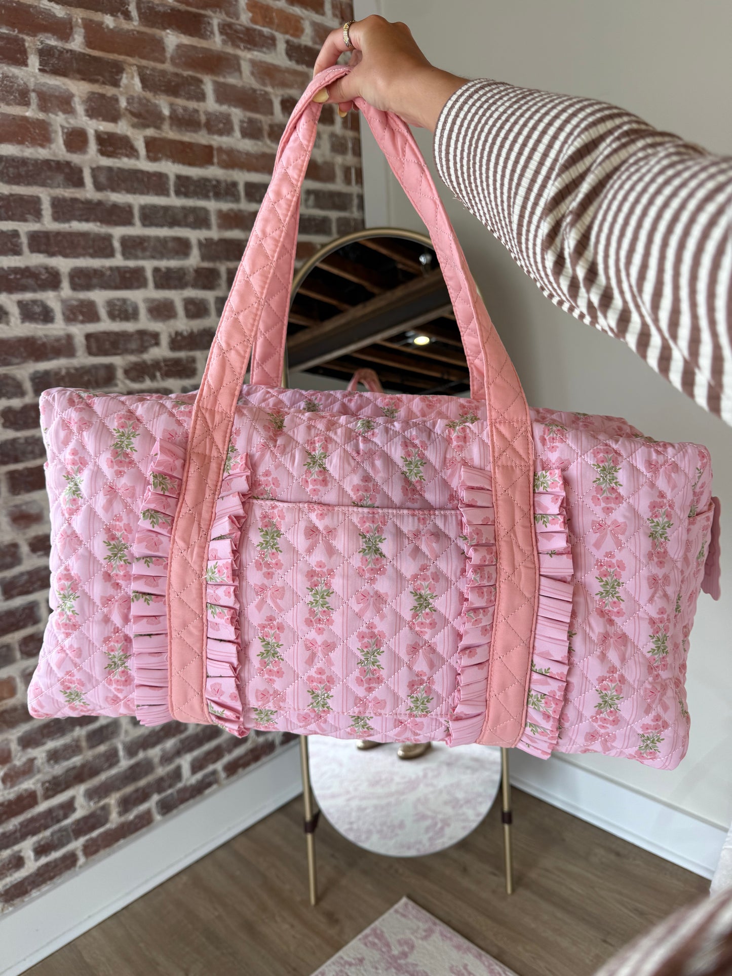 On-the-Go Quilted Weekender Bag–Oh So Fancy Pink
