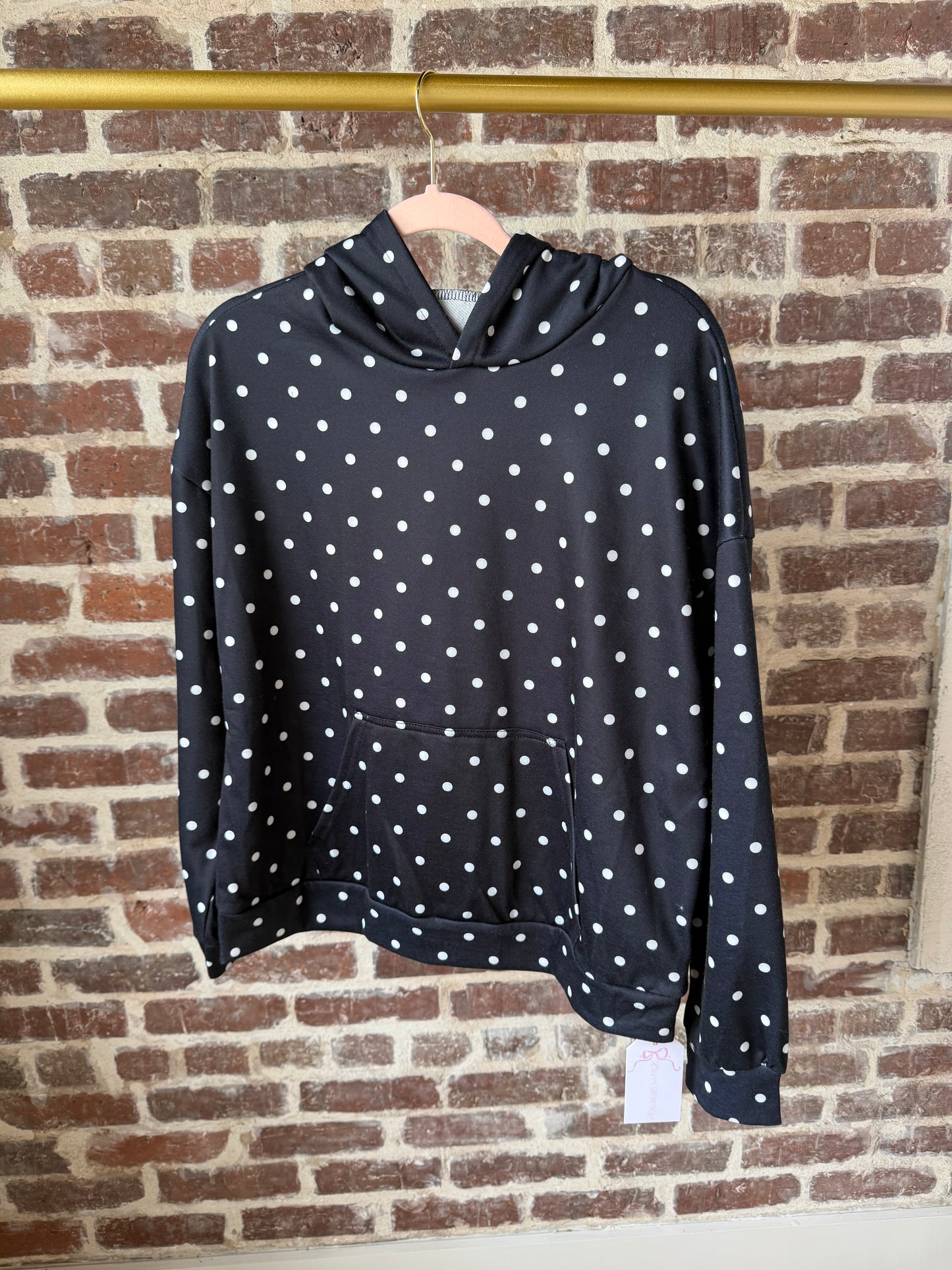 Polka Dot Hooded Sweatshirt