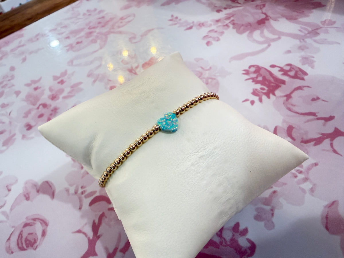 Bara Boheme Opal Heart Large 6.5"  Teal