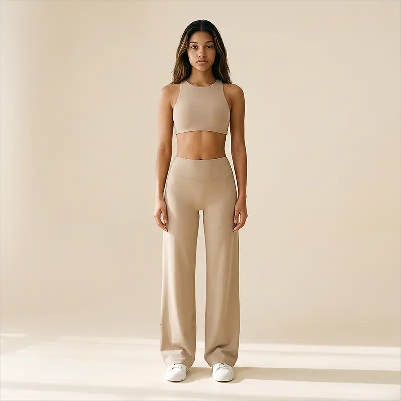 Brushed Fabric Sports Bra Khaki