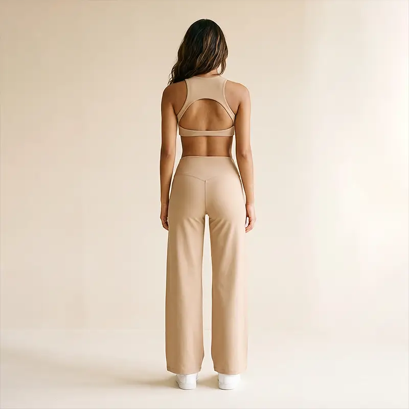 Brushed Fabric Sports Bra Khaki