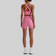 Cross-Back Sports Bra Pink