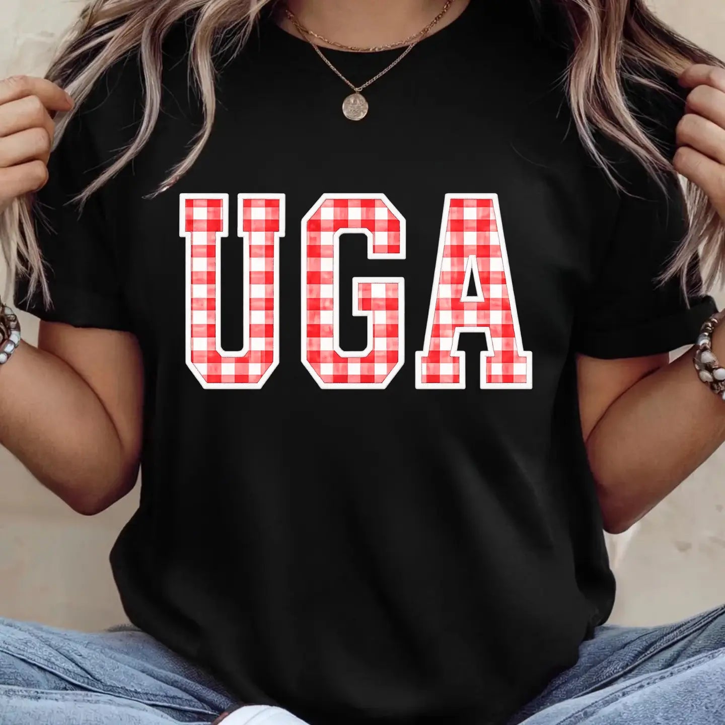 UGA Gingham Black