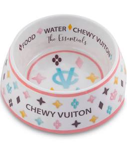 White Chewy Vuiton Bowl - Medium