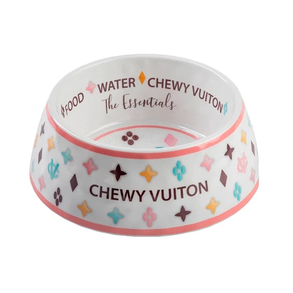 White Chewy Vuiton Bowl - Small