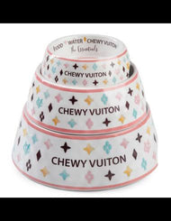 White Chewy Vuiton Bowl - Large