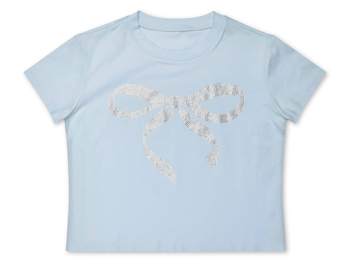 Rhinestone Bow T-Shirt (Youth Small (6-8))