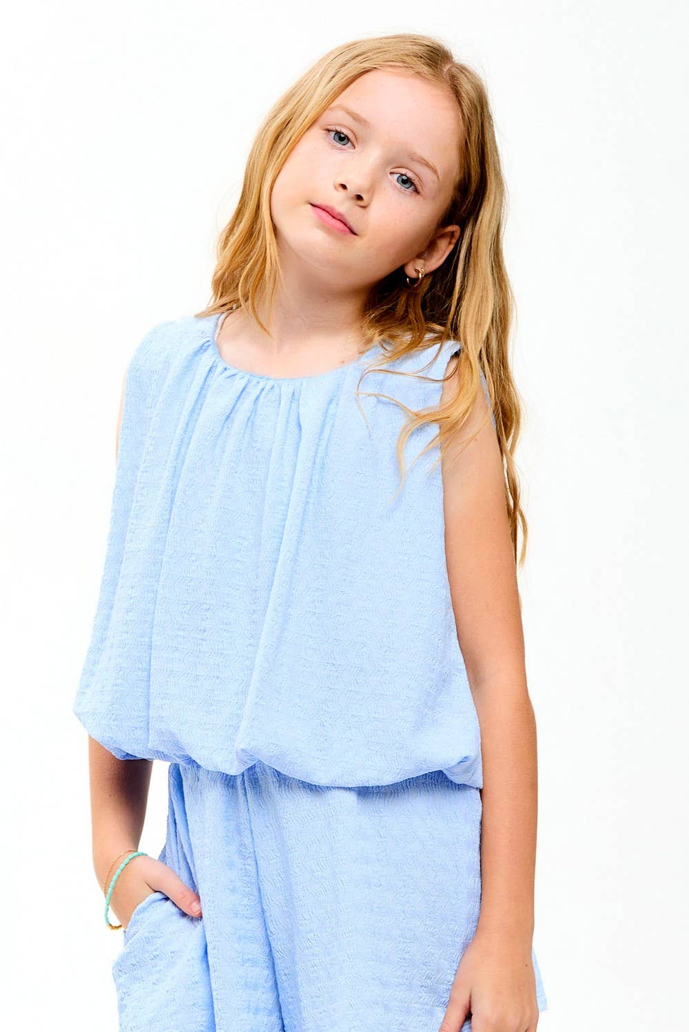 Curly Wrinkled Sleeveless Bubble Top