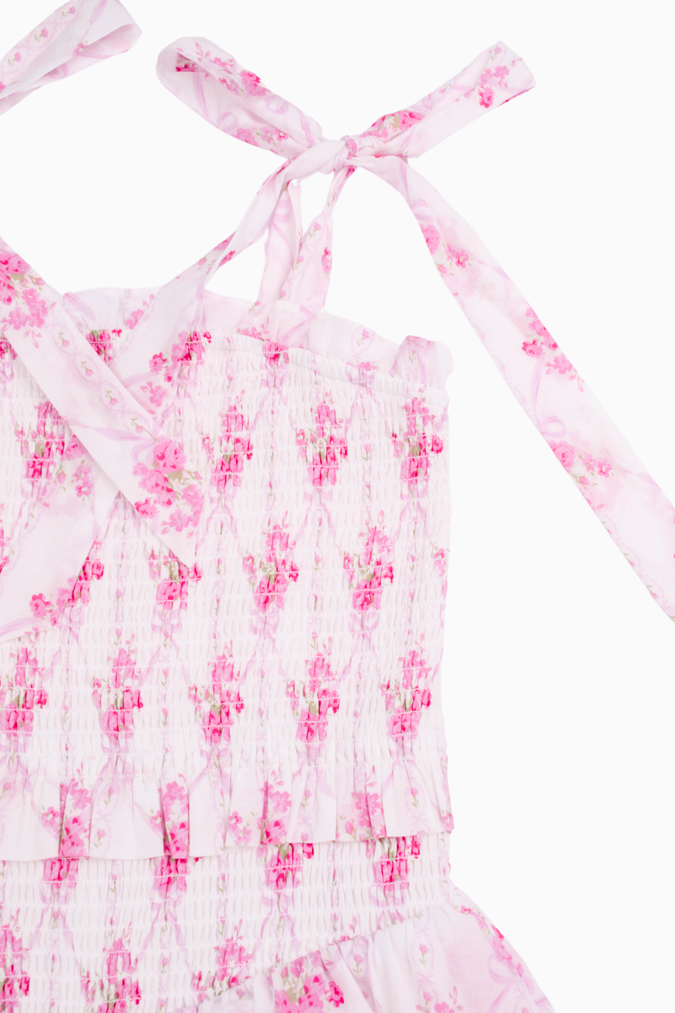 The Hallie Tie Strap Tween Dress Ruched Ruffle