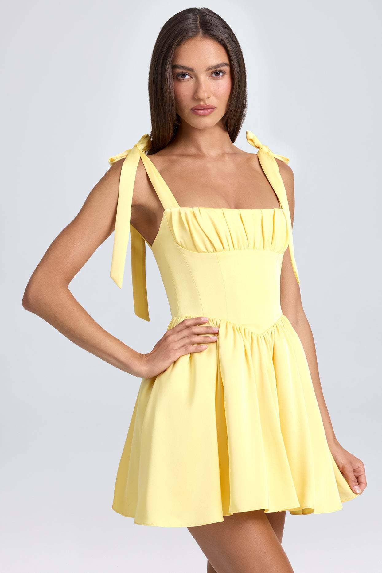 FASHIONABLE SQUARE NECH HIGH WAIST DRESS