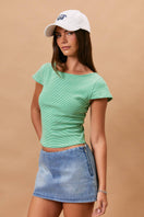 Switch SHORT SLEEVE STRIPE TOP WITH SCOOP BACK 2 image
