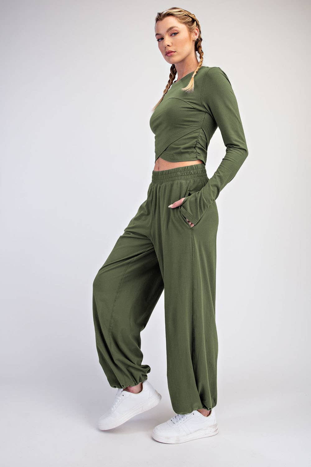 Crossover Long Sleeve Set Mocha