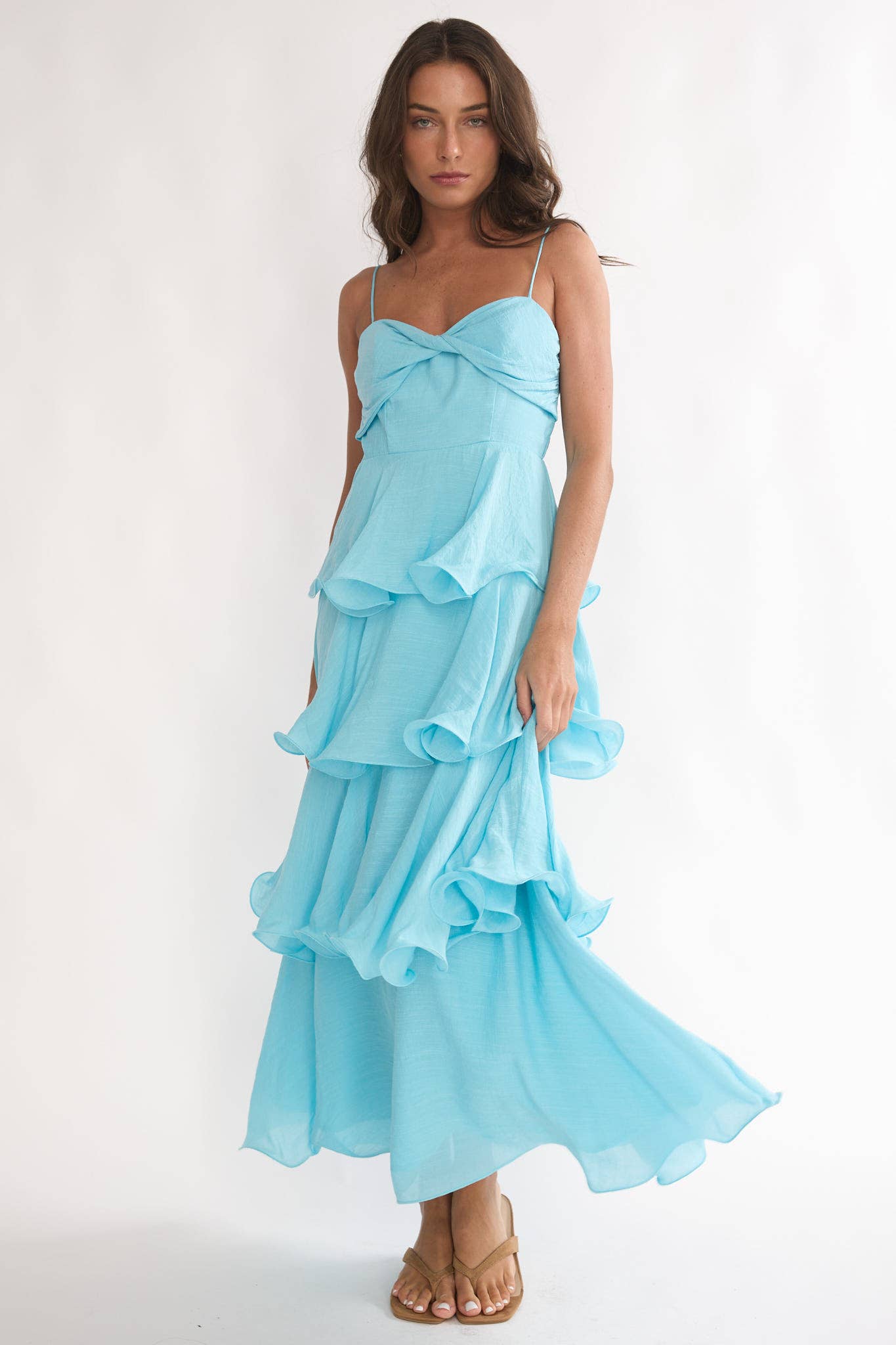 RUFFLE TIERED MAXI DRESS