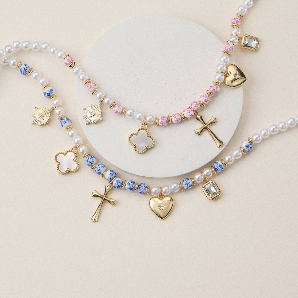 Faith & Love Necklace: Pink