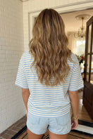 Switch Stripe Looks Contrast Drop Shoulder Loose Tee 3 image