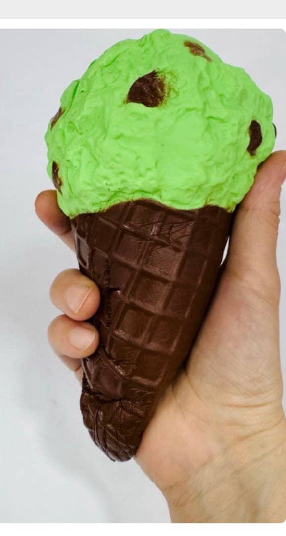 Slow Rise Squishy Mint Chocolate Chip Ice Cream Cone | A008