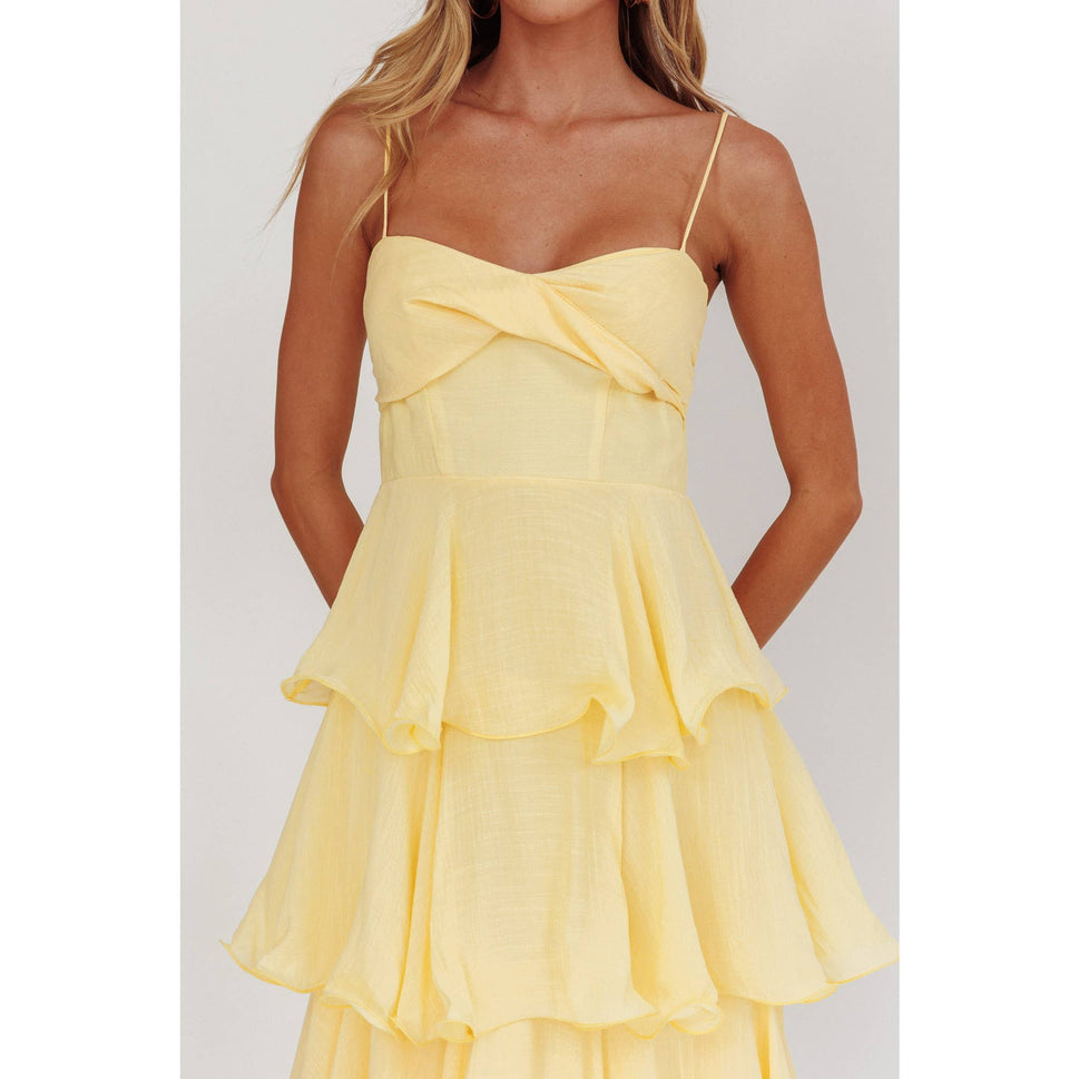 RUFFLE TIERED MAXI DRESS