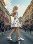 Switch *Polka Dot Drop Waist Mini Dress With Tied Shoulder Strap 3 image