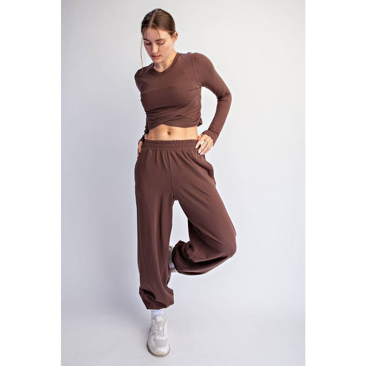 Crossover Long Sleeve Set Mocha