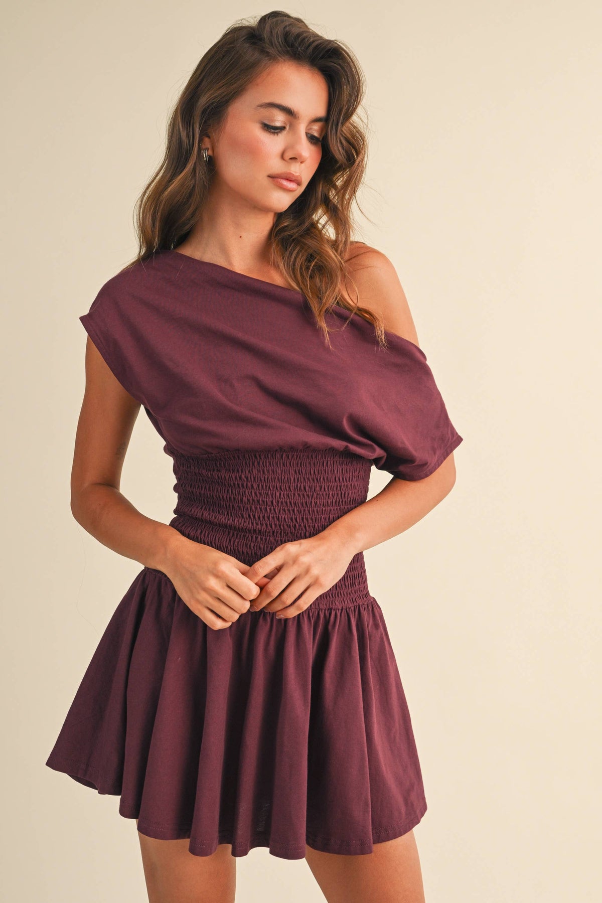 Off The Shoulder Smocked Dress