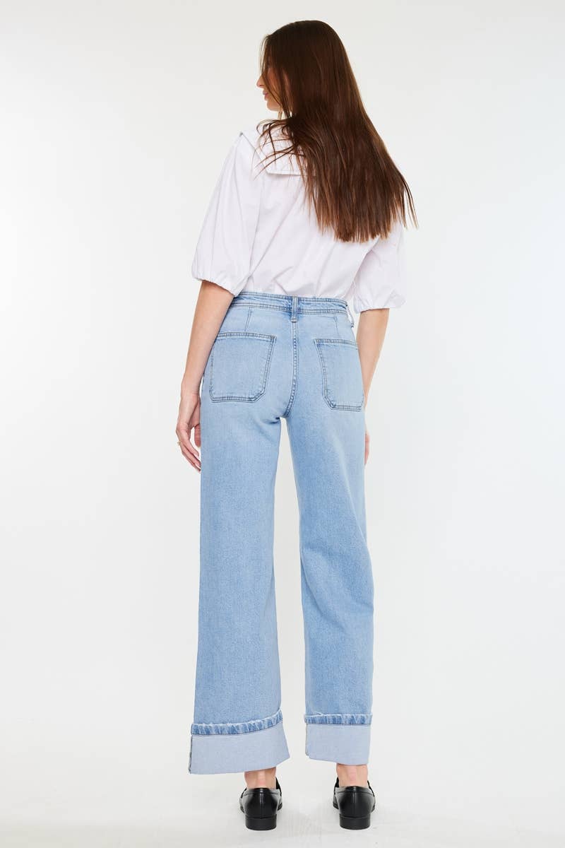 OPEN PACK HIGH RISE WIDE LEG JEANS-KC2603M
