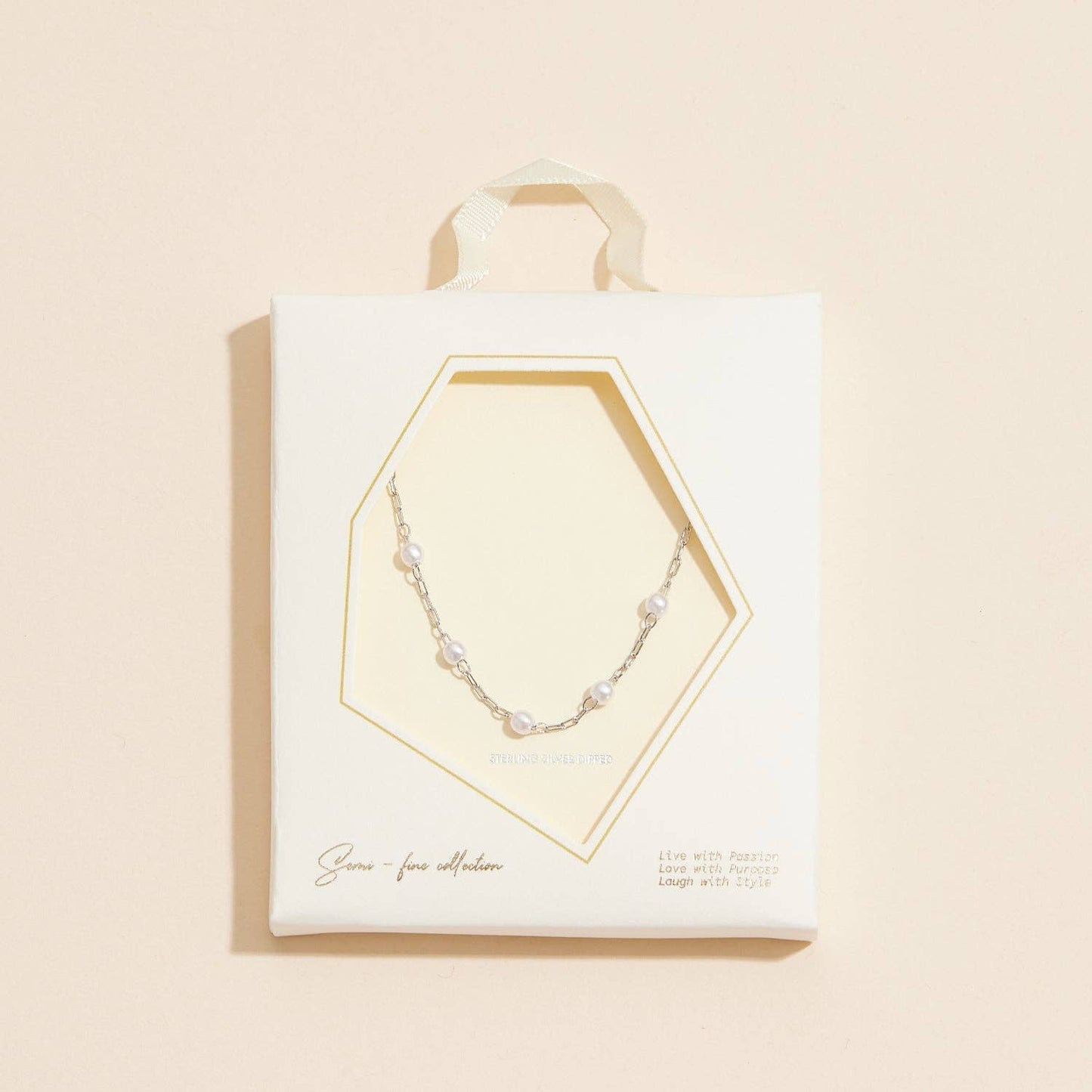 18K Classic Pearl Link Gold Dipped Necklace