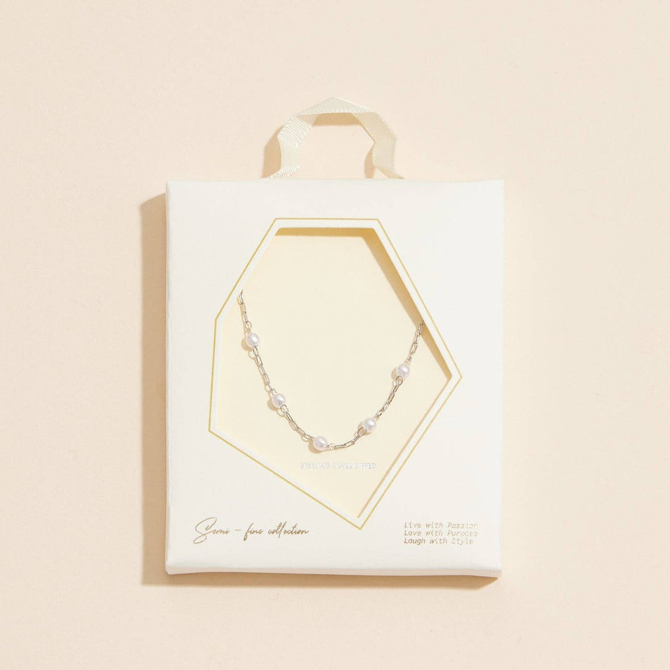 18K Classic Pearl Link Gold Dipped Necklace