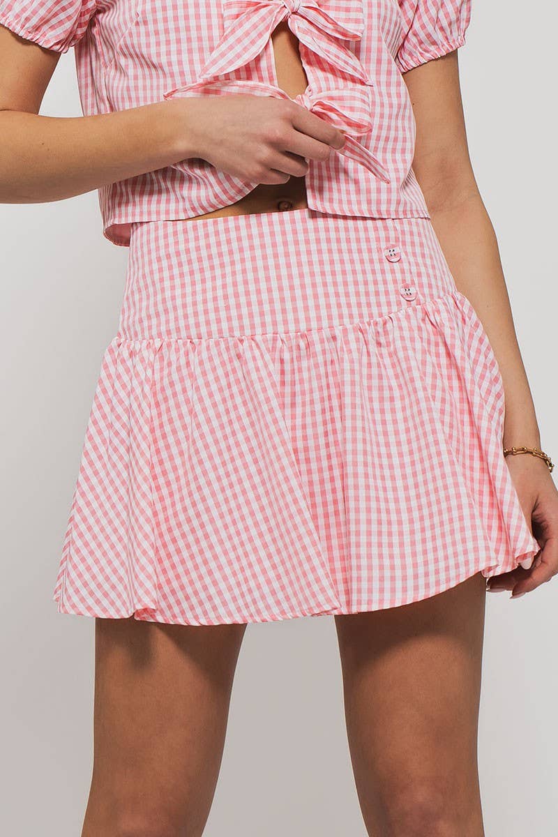 Countryside Comfort Lined Mini Skirt: Pink
