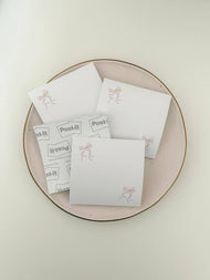 PINK BOW COQUETTE STICKY NOTE, CHRISTIAN STATIONARY