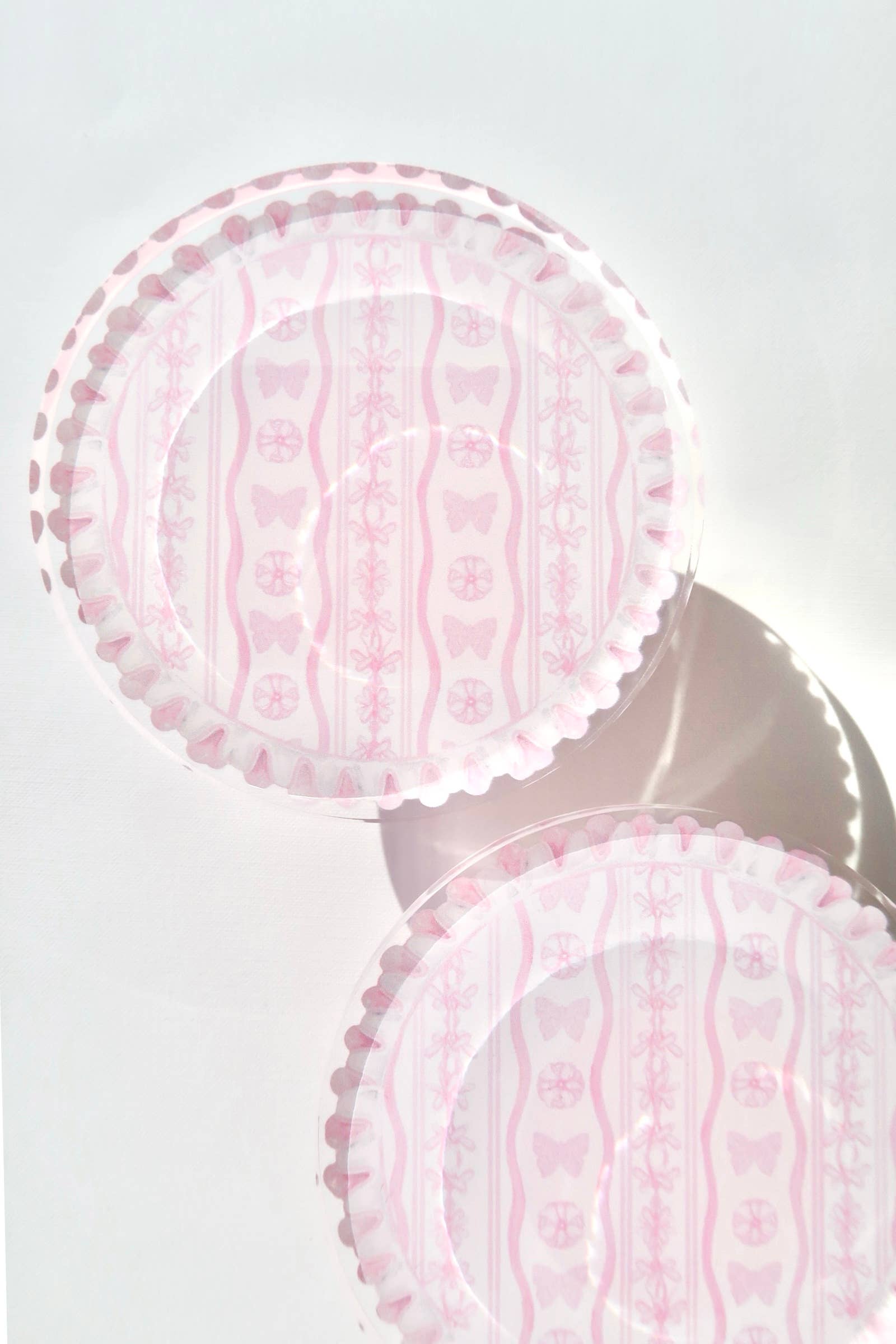 Acrylic Pink & White Coaster