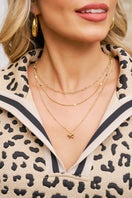 Switch Plated Trendy Paperclip Chain Bow Pendant 3pcs Necklace Set: Gold / ONE SIZE 2 image