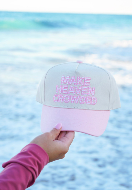 Make Heaven Crowded - Vintage Trucker Hat: Pink