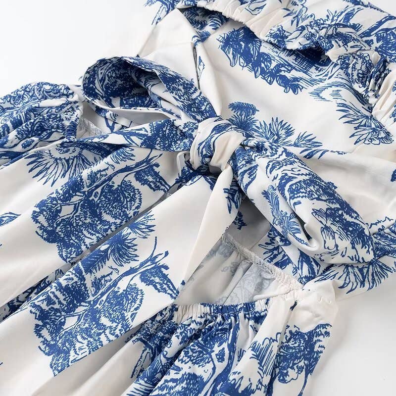 Floral Toile Bow Dress