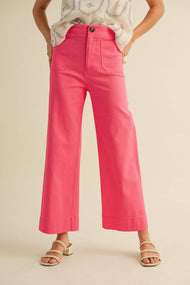 HIGH WAIST CROPPED WIDE LEG PANTS