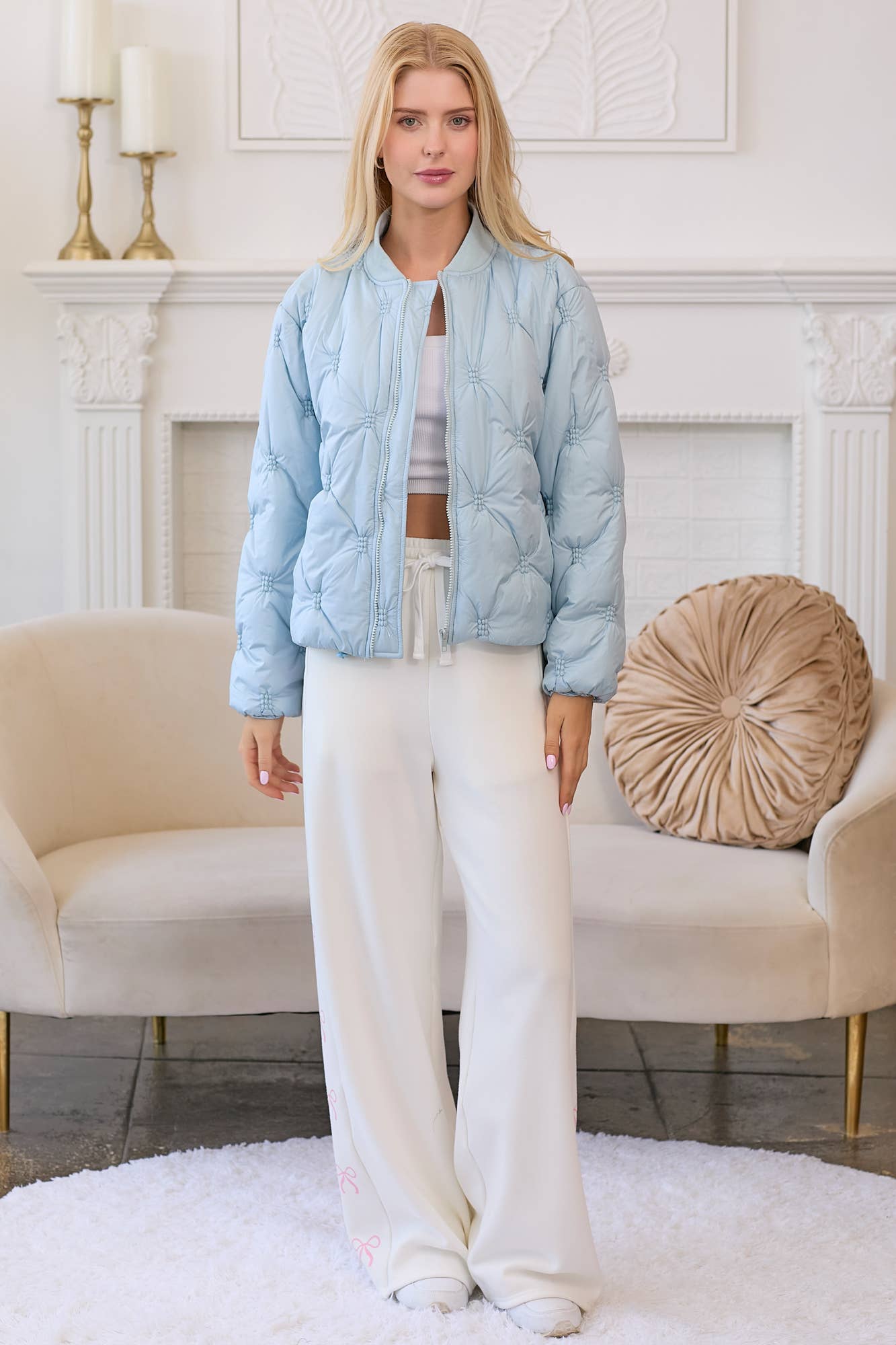 Quilted Cloud Bomber Jacket