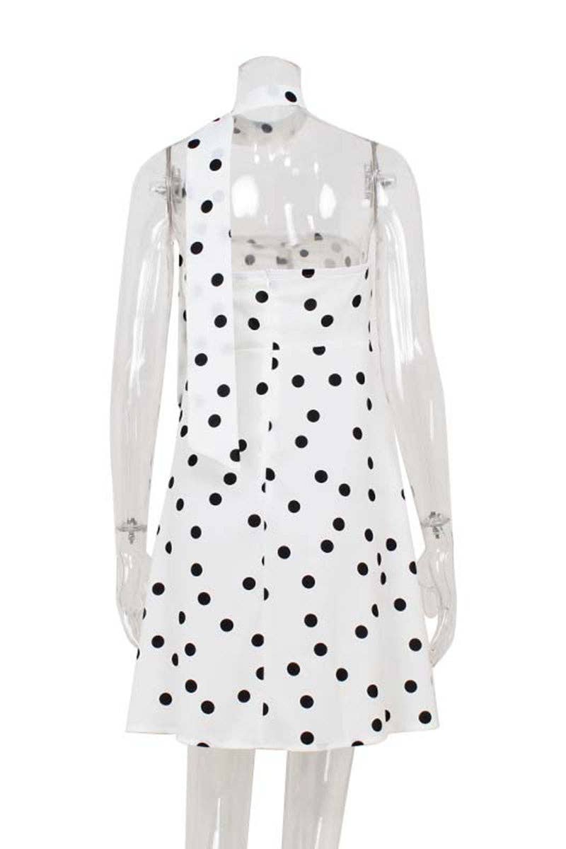 *Polka Dot Swing Dress: White