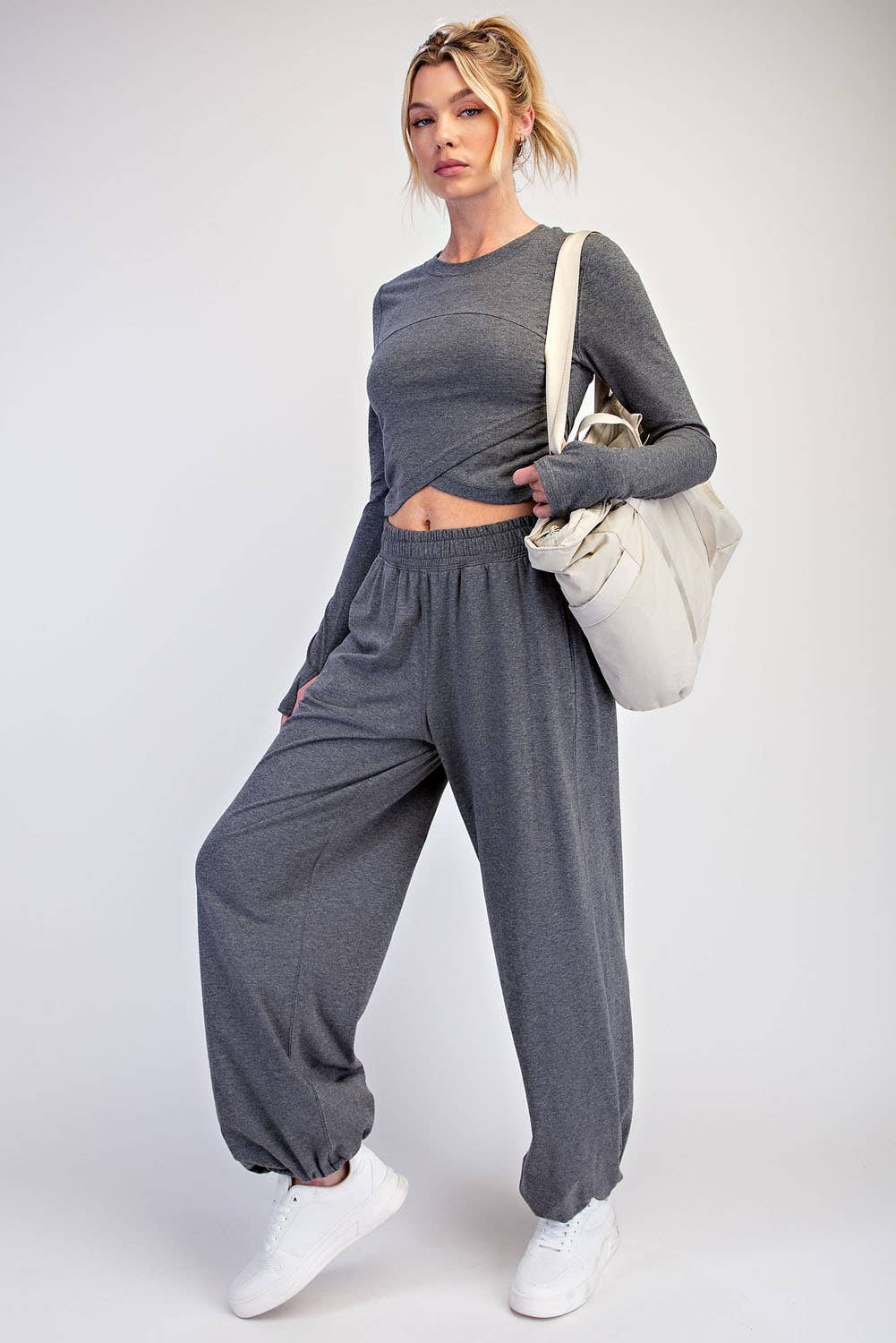 Crossover Long Sleeve Set Mocha