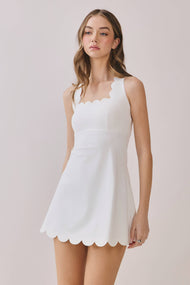 Stretchy Scalloped Fit and Flare Mini