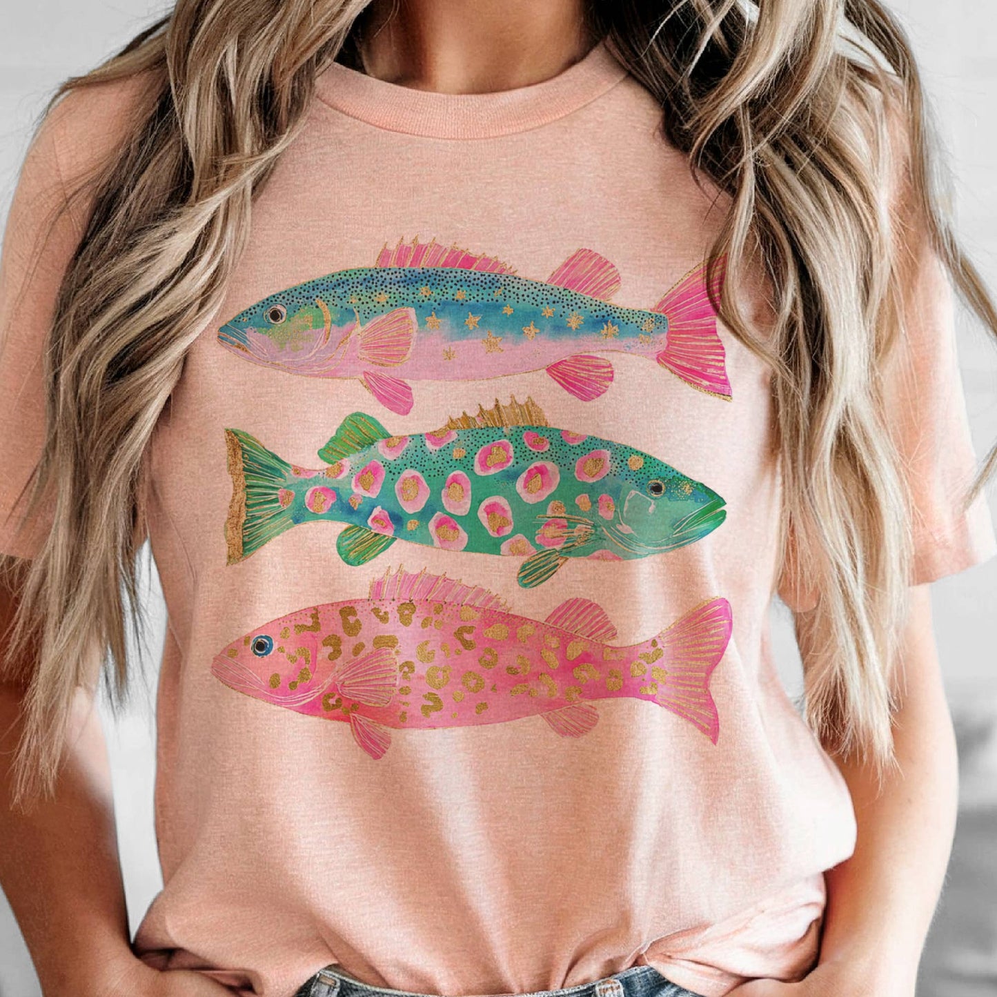 Coastal Preppy Fish Beach Ocean Club Graphic Tee