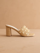 Switch The Holland | Natural Pearl Raffia Block Heel Mule 1 image