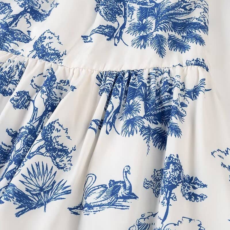 Floral Toile Bow Dress