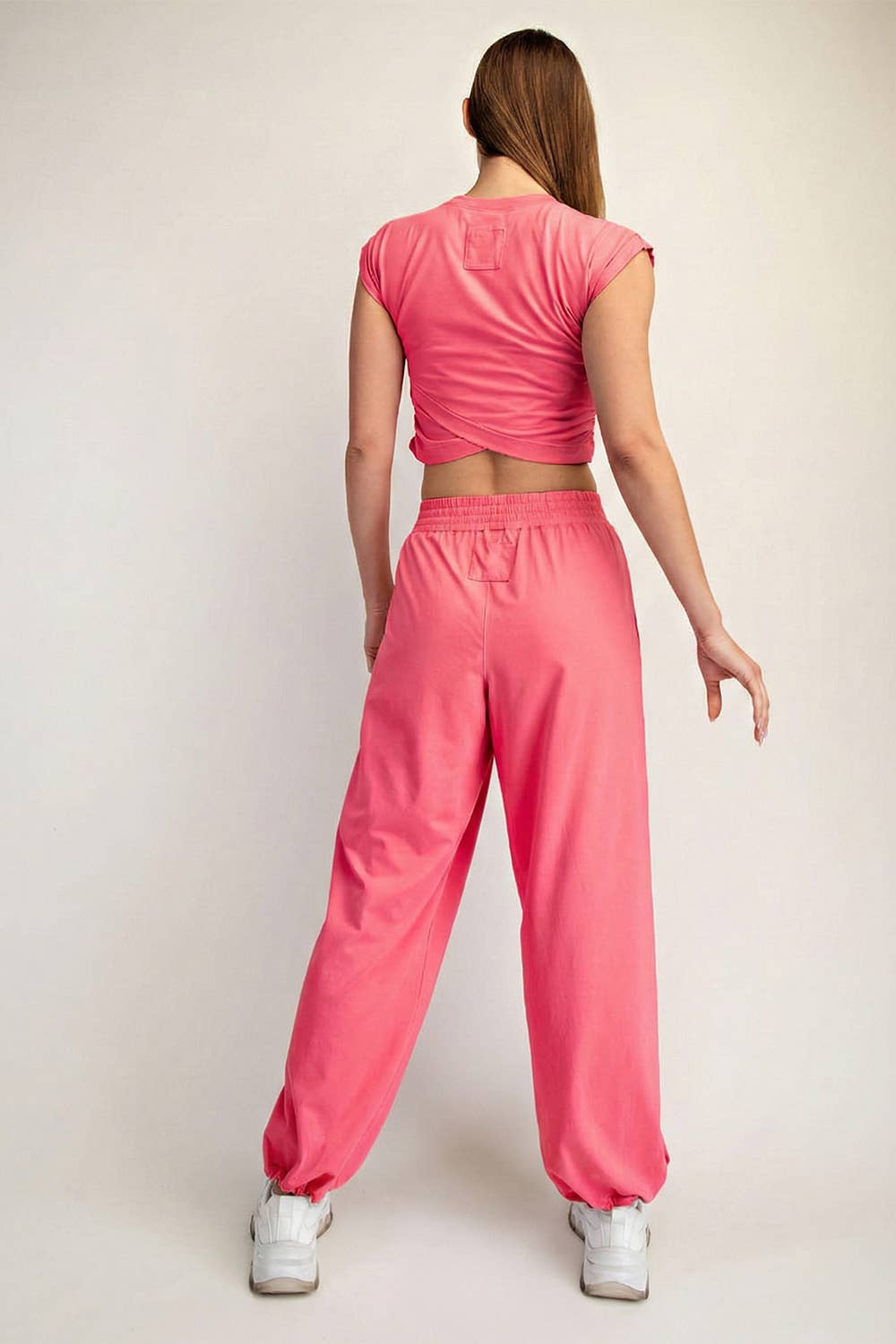 COTTON LYCRA CROSSOVER SET: Red
