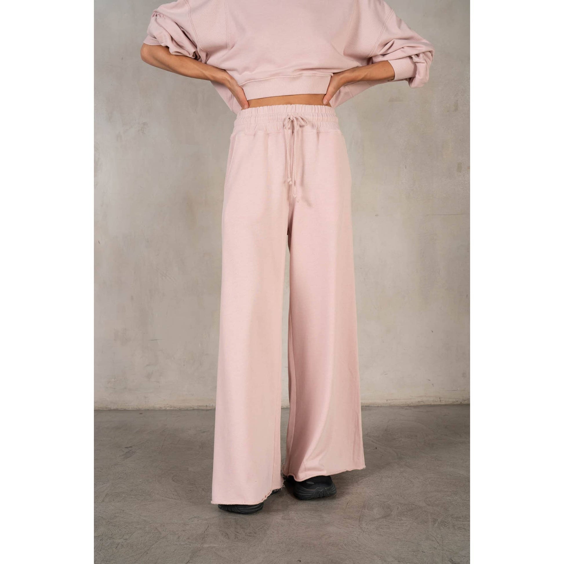 Matching Rib Wide Oversize Sweatpants