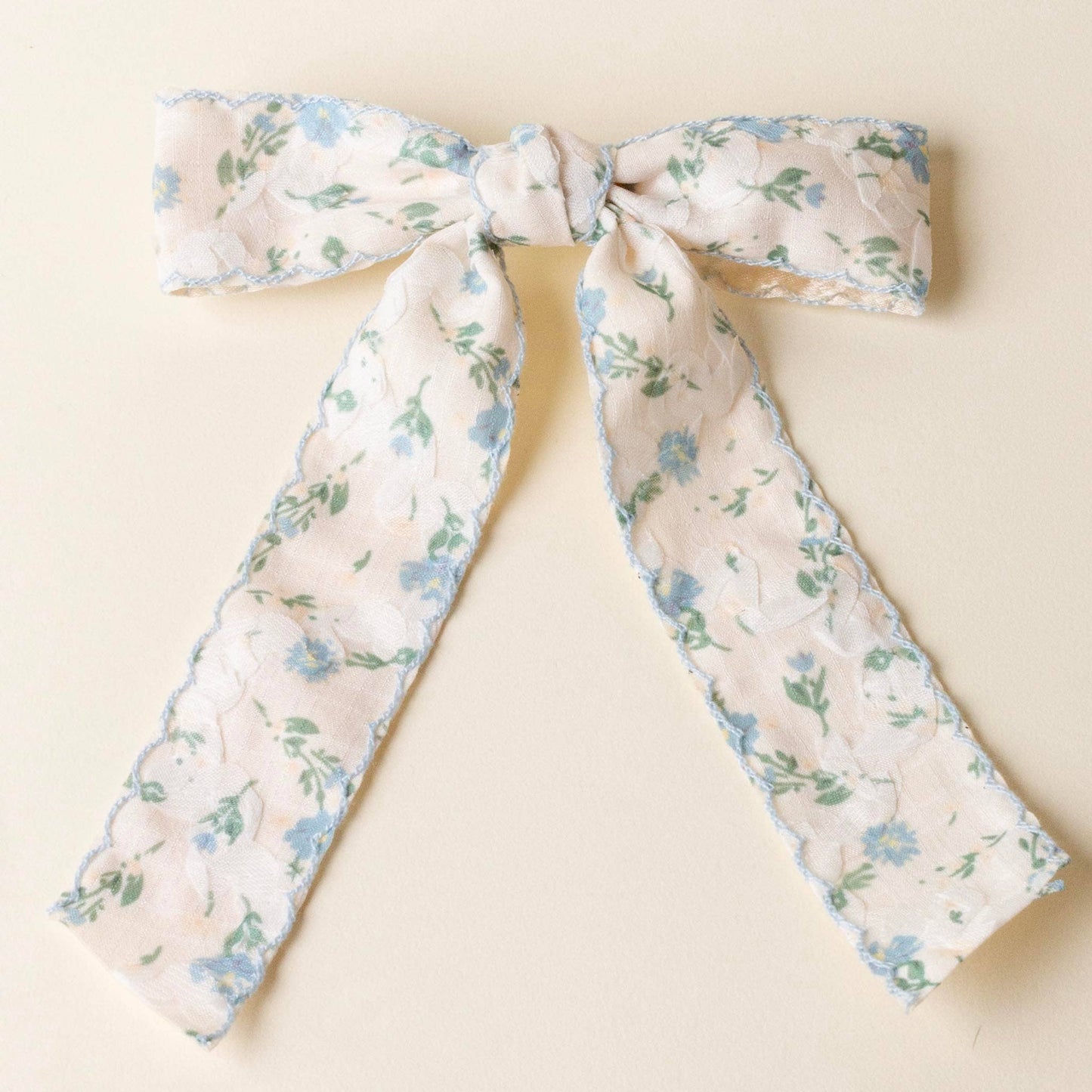 FLORAL FLAIR HAIR BOW - BLUE